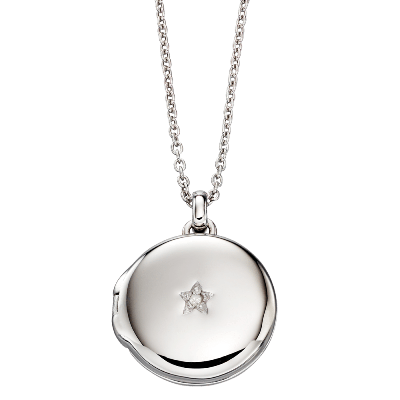 Little Star Adriana Sterling Silver Diamond Locket - Silver