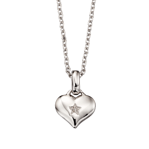 Little Star Bella Sterling Silver Heart Necklace - Silver