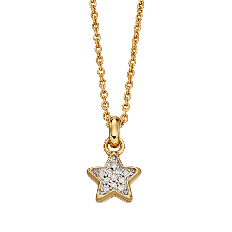 Little Star Olympia Gold Plated Sterling Silver Diamond Star Necklace - Silver