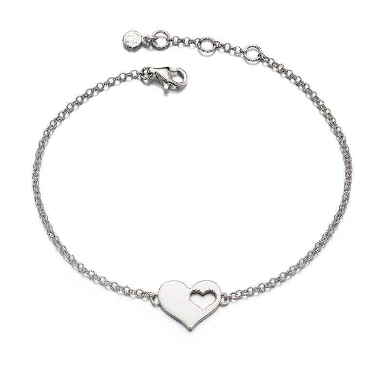 Little Star Poppy Sterling Silver Heart Bracelet - Silver