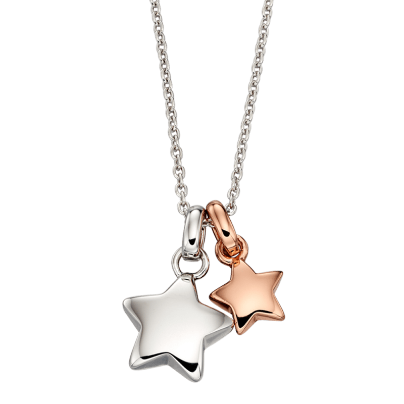 Little Star Suki Sterling Silver Double Star Necklace - Silver