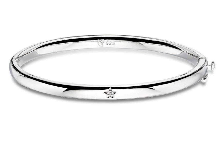 Little Star Xandra Sterling Silver Diamond Bangle - Silver