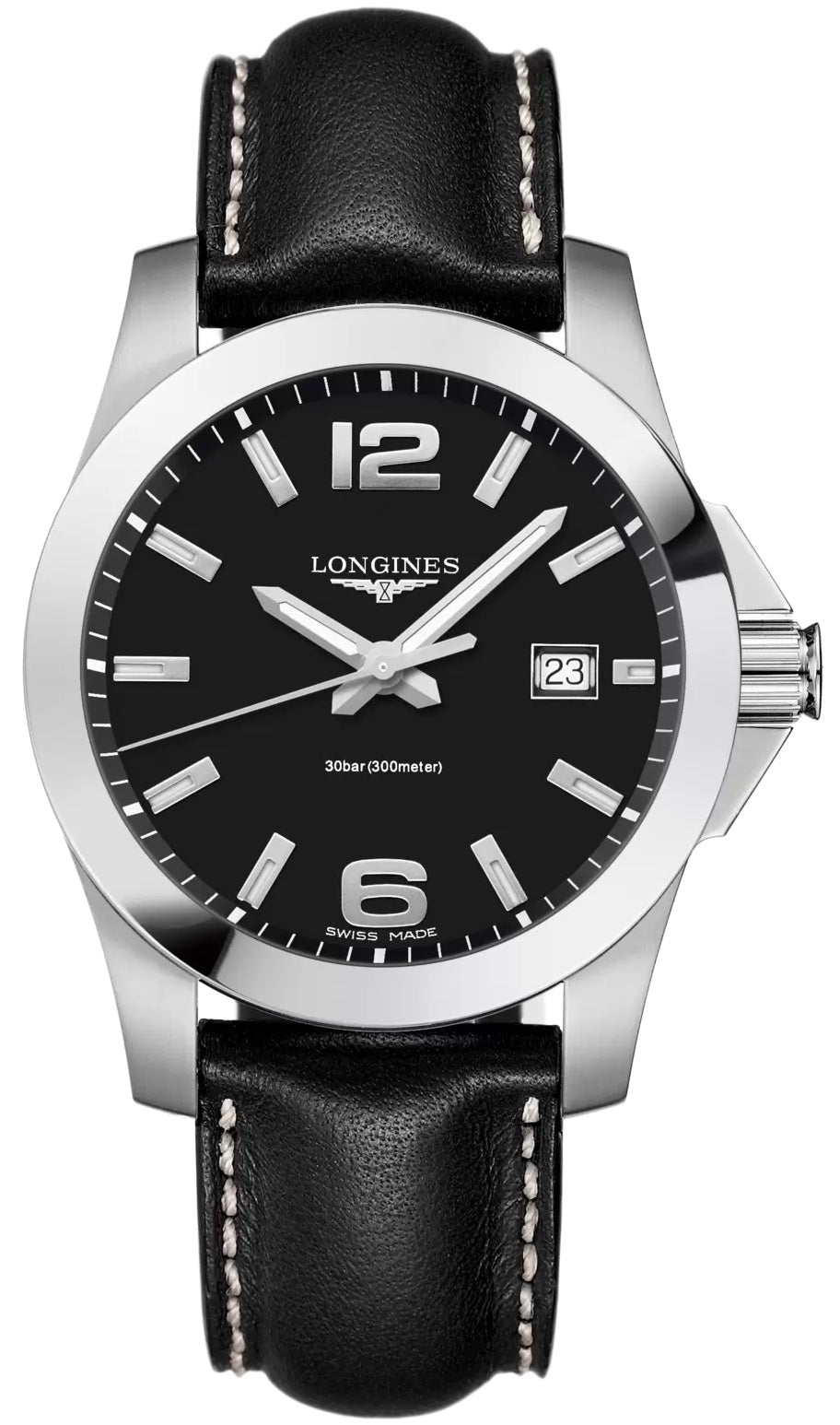 Longines Watch Conquest Quartz Mens - Black