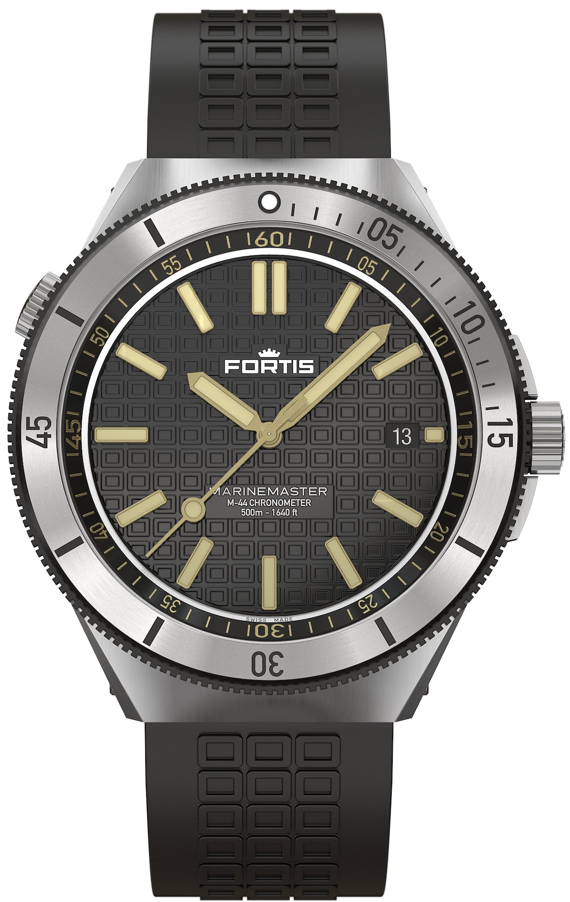 Fortis Watch Marinemaster M 44 Black Resin - Black