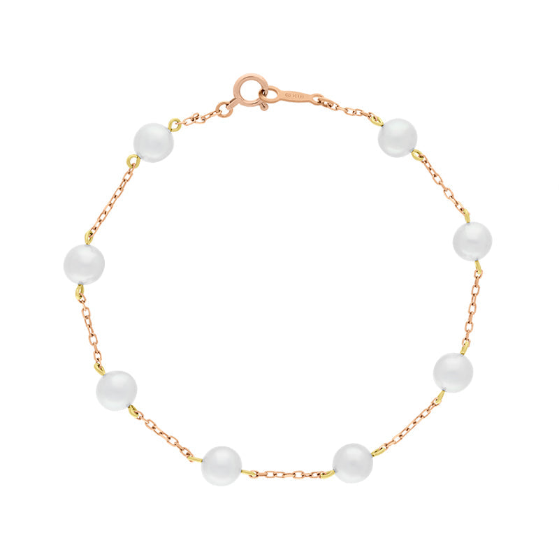 Mikimoto 18ct Rose Gold 5.5mm White Akoya Pearl Bracelet