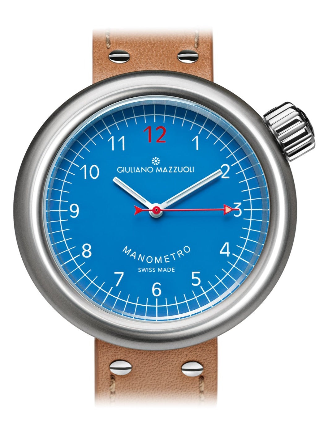 Giuliano Mazzuoli Watch Manometro Brushed Blue - Blue