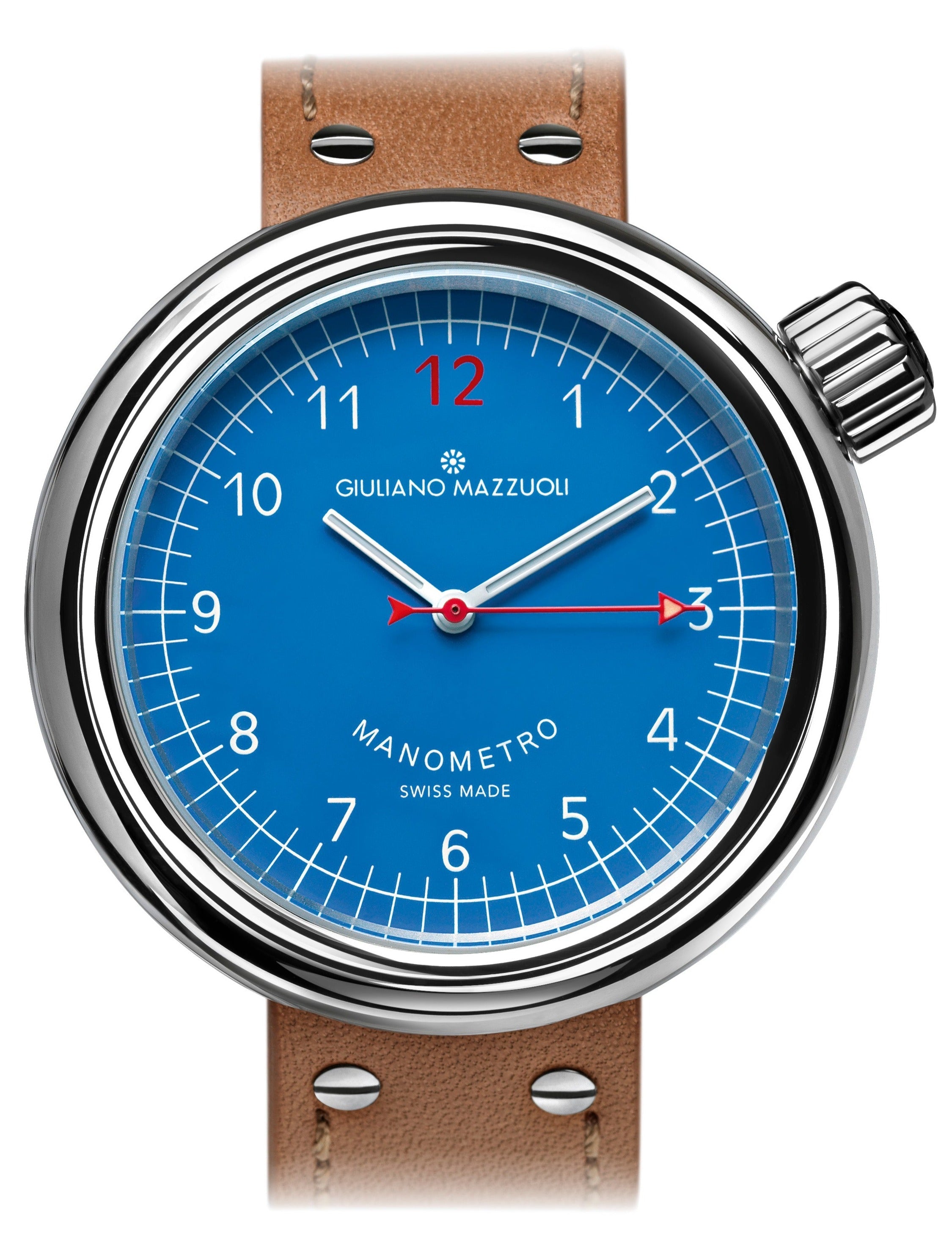 Giuliano Mazzuoli Watch Manometro Polished Blue - Blue