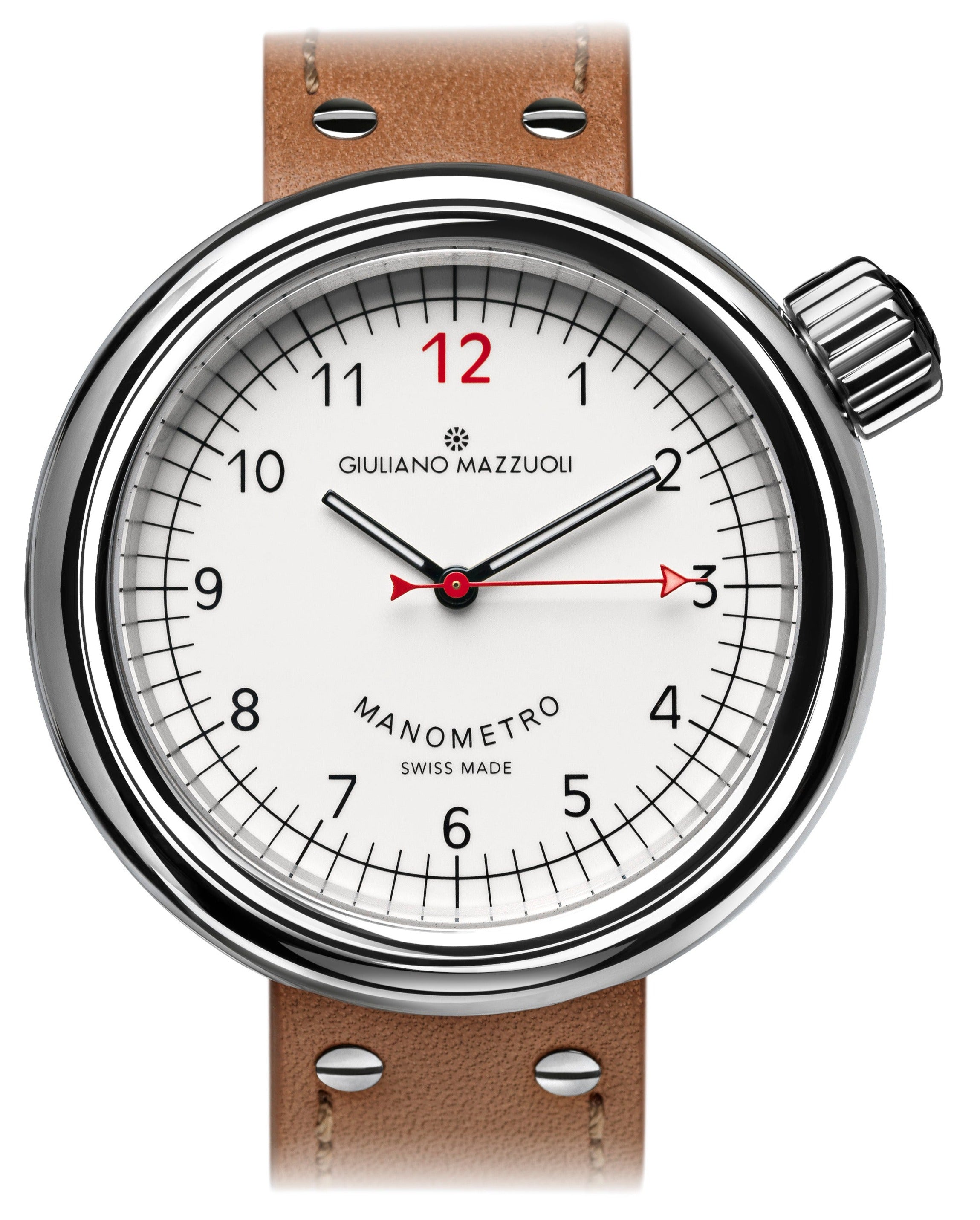 Giuliano Mazzuoli Watch Manometro Polished White