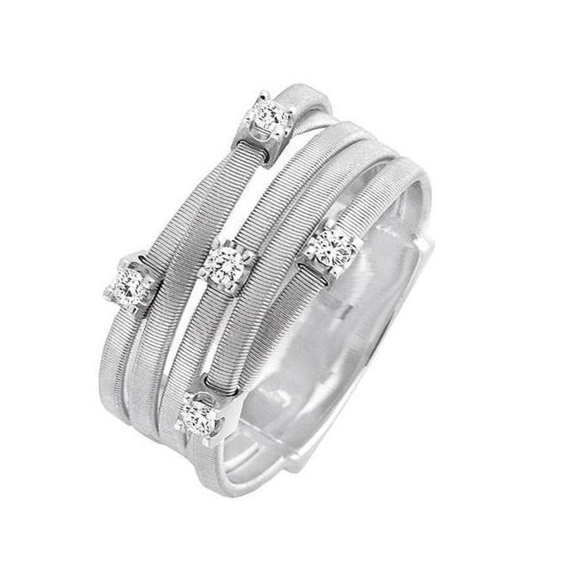 Marco Bicego Goa 18ct White Gold 0.15ct Diamond Ring - R