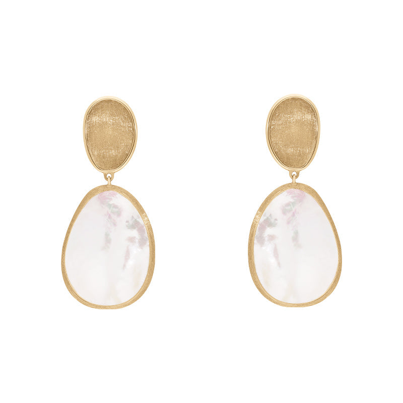 Marco Bicego Lunaria 18ct Yellow Gold Mother of Pearl Drop Earrings