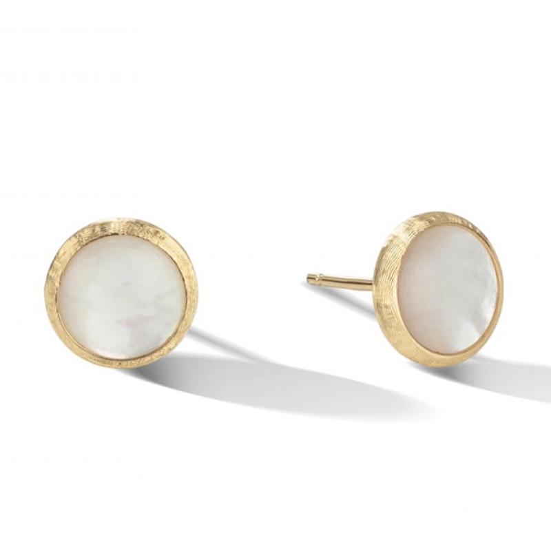 Marco Bicego Jaipur 18ct Yellow Gold Mother of Pearl Petite Stud Earrings - Option1 Value Yellow Gold