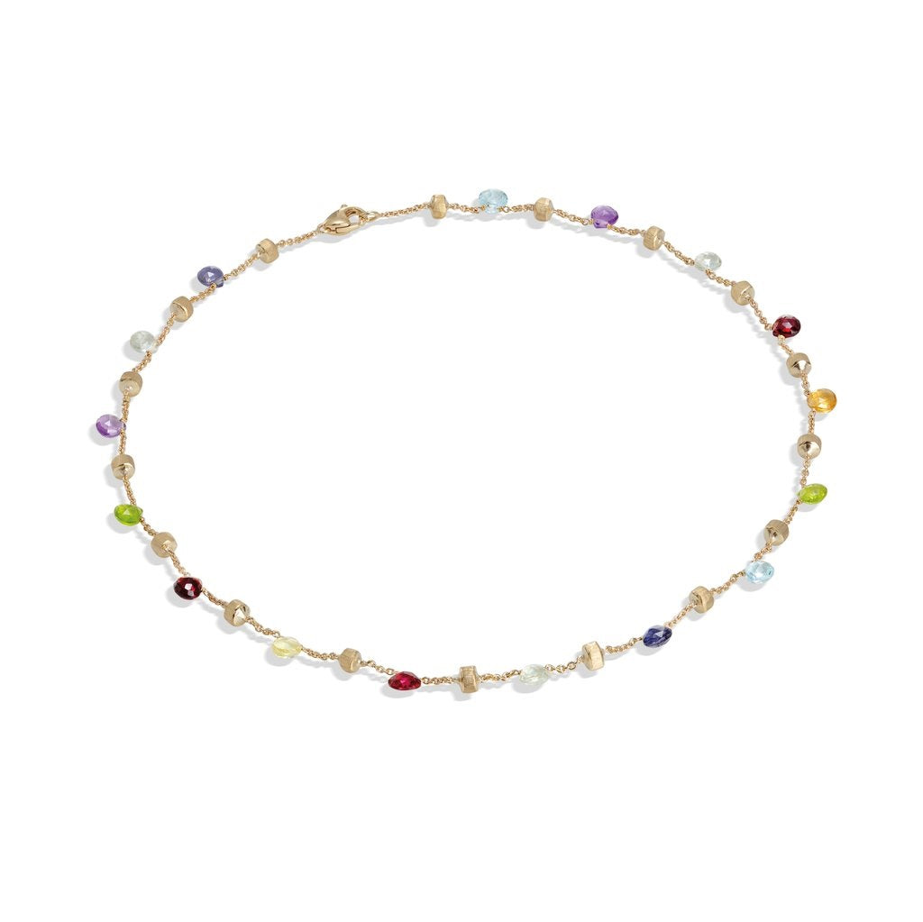 Marco Bicego Paradise 18ct Yellow Gold Mixed Stone Single Strand Necklace