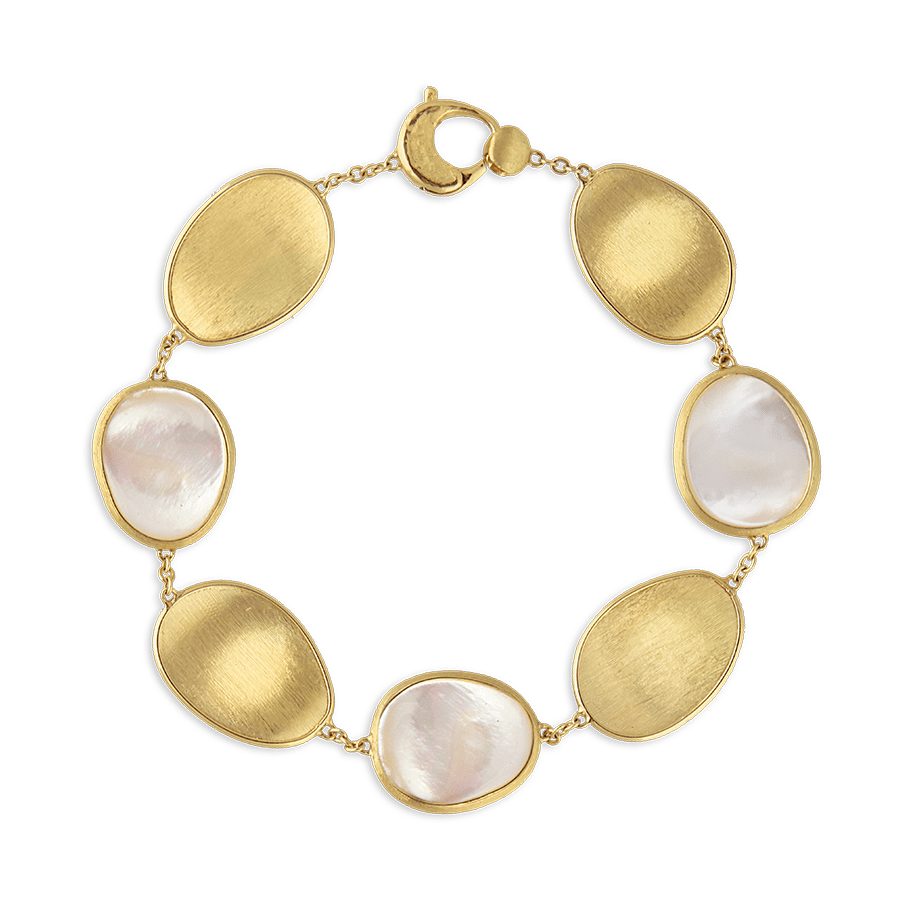 Marco Bicego Lunaria 18ct Yellow Gold White Mother of Pearl Bracelet
