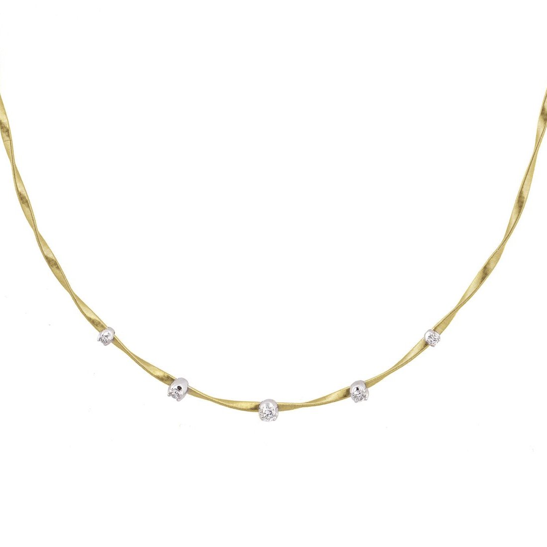 Marco Bicego Marrakech 18ct Yellow Gold 0.25ct Diamond Necklace - Option1 Value Yellow Gold
