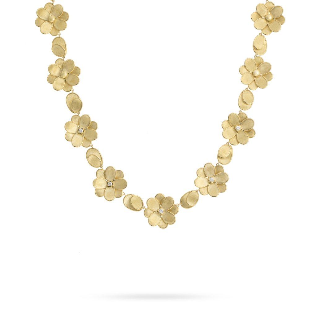 Marco Bicego Petali 18ct Yellow Gold 0.40ct Diamond Flower Collar Necklace - Option1 Value Yellow Gold