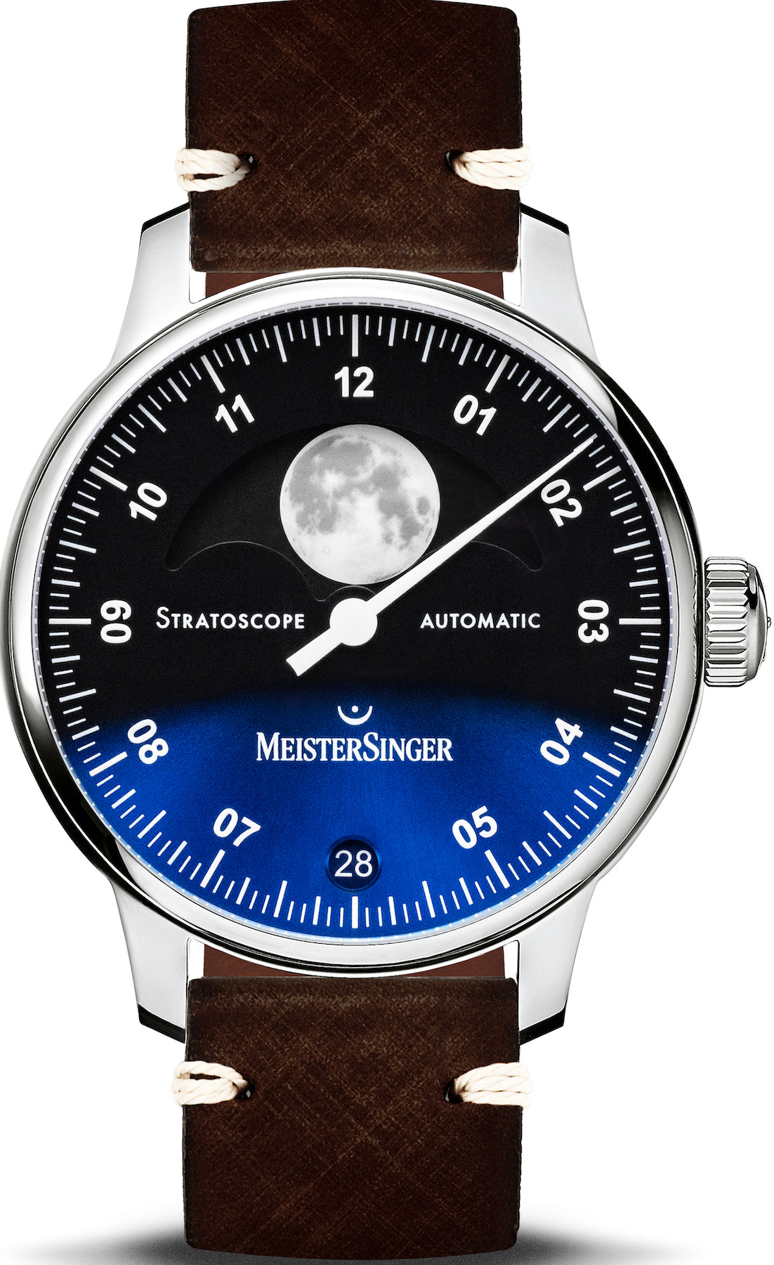 MeisterSinger Watch Stratoscope Moon Phase - Blue