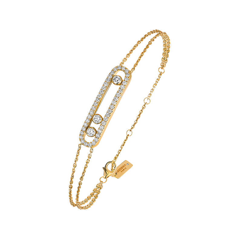 Messika Move Classic Pave 18ct Yellow Gold 0.65ct Diamond Bracelet - Gold