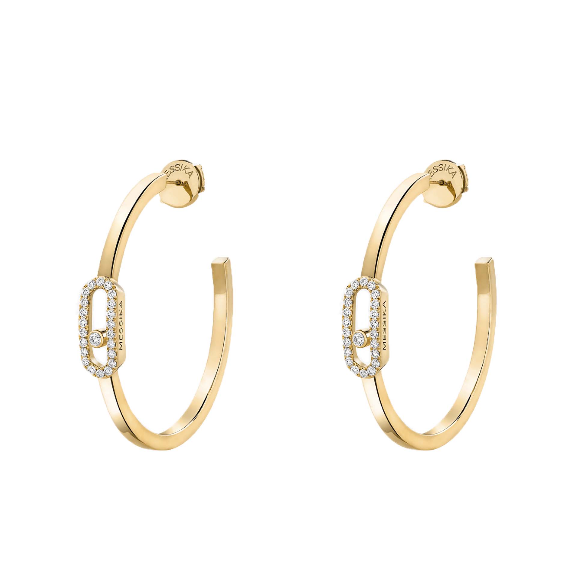 Messika Move Uno 18ct Yellow Gold Diamond Small Hoop Earrings