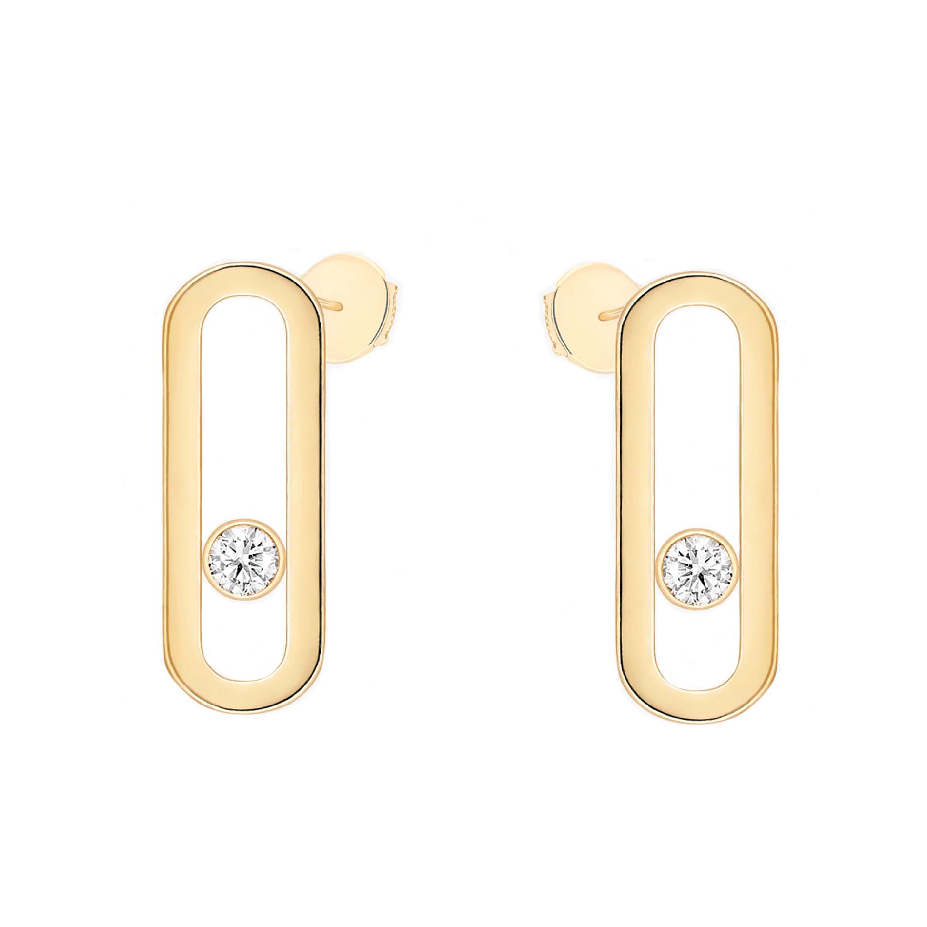Messika Move Uno 18ct Yellow Gold Diamond Stud Earrings