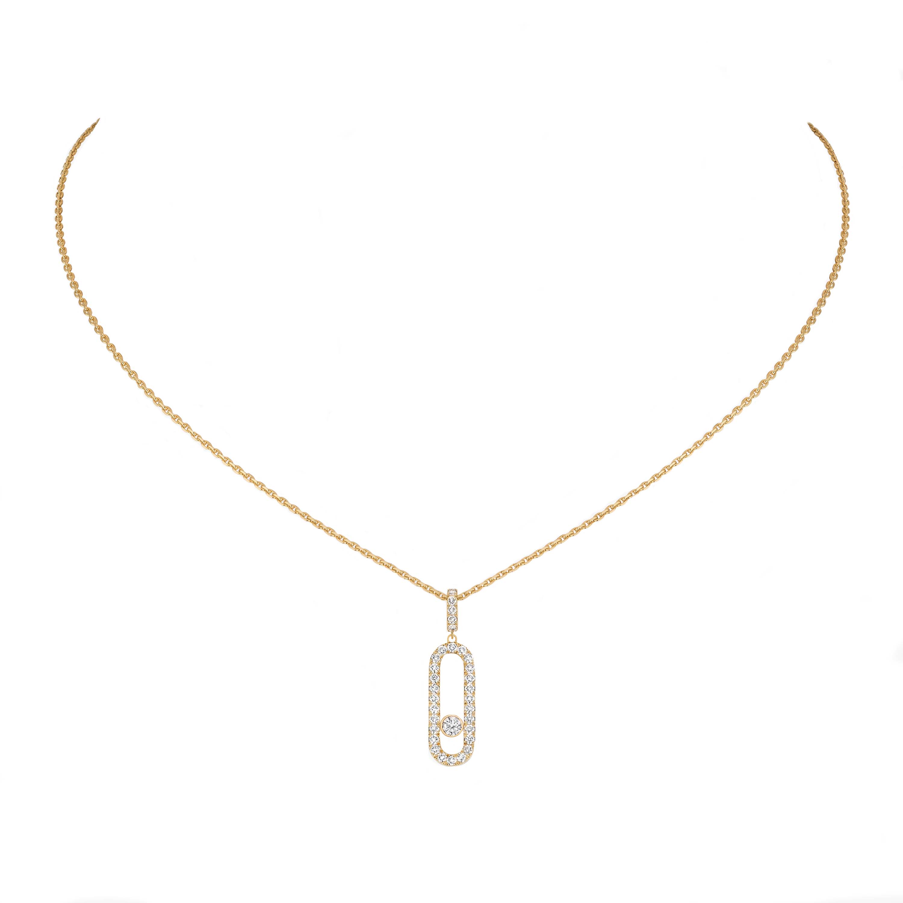 Messika Move Uno Pave 18ct Yellow Gold Diamond Necklace