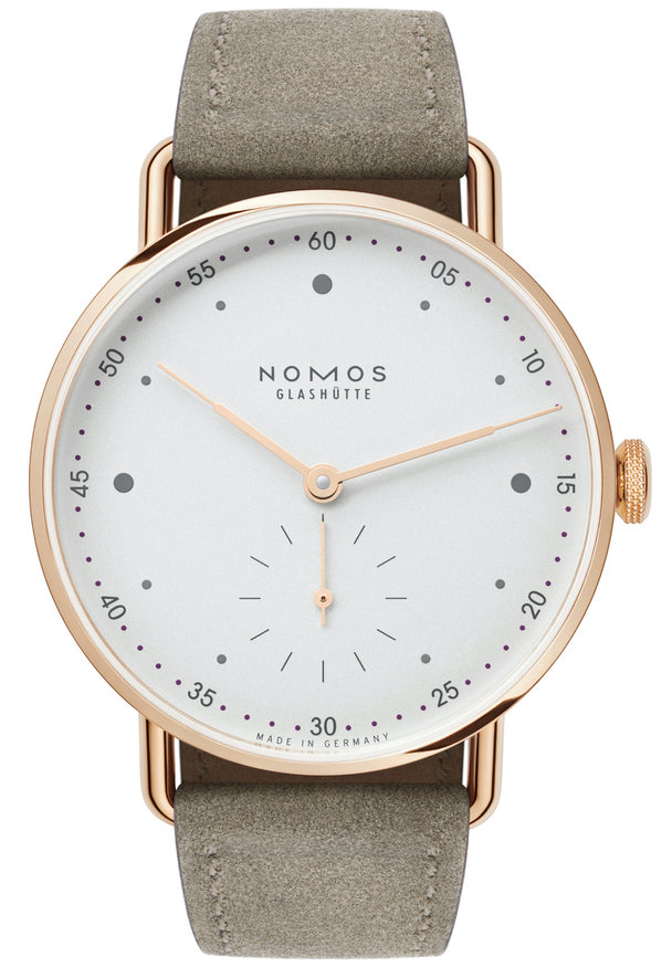Nomos Glashutte Watch Metro Rose Gold 33 Sapphire Crystal - White