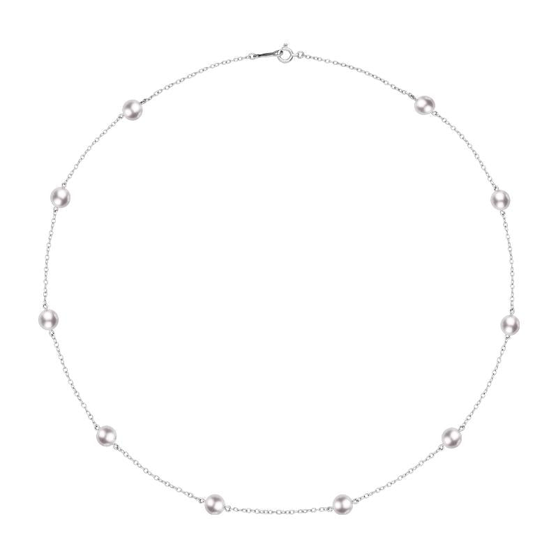 Mikimoto 18ct White Gold 5.5mm White Akoya Pearl Necklace - TITLE White Gold
