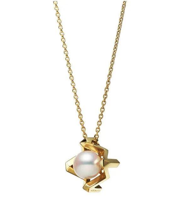 Mikimoto M Collection 18ct Yellow Gold White Akoya Pearl Pendant - Yellow Gold