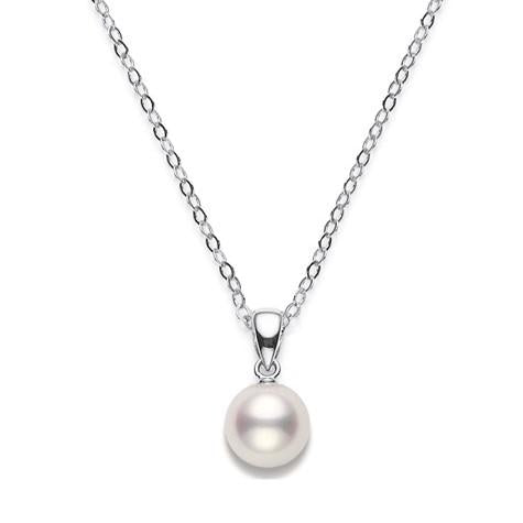 Mikimoto 18ct White Gold 7.5mm White AA Akoya Pearl Necklace - TITLE White Gold