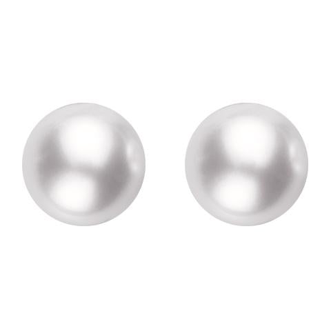 Mikimoto 18ct White Gold 7.5mm White Grade AAA Pearl Stud Earrings - Option1 Value White Gold