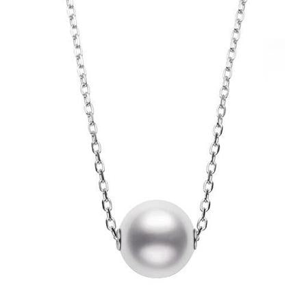 Mikimoto 18ct White Gold 8mm White A+ Akoya Pearl Necklace - White Gold