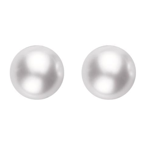 Mikimoto 18ct White Gold 8mm White Grade AA Pearl Stud Earrings - White Gold