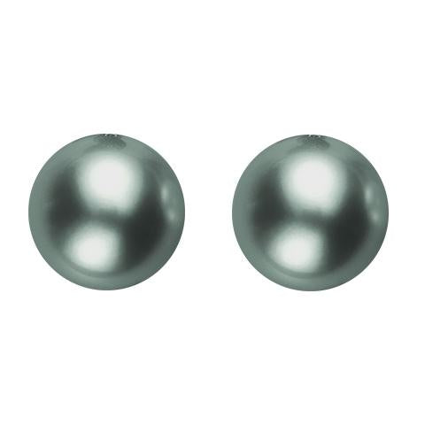 Mikimoto 18ct White Gold 9mm A+ Black South Sea Pearl Stud Earrings - TITLE White Gold