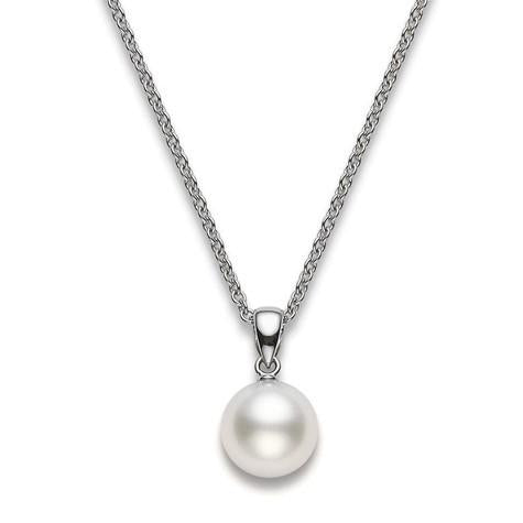 Mikimoto 18ct White Gold 9mm White A+ South Sea Pearl Necklace - White Gold