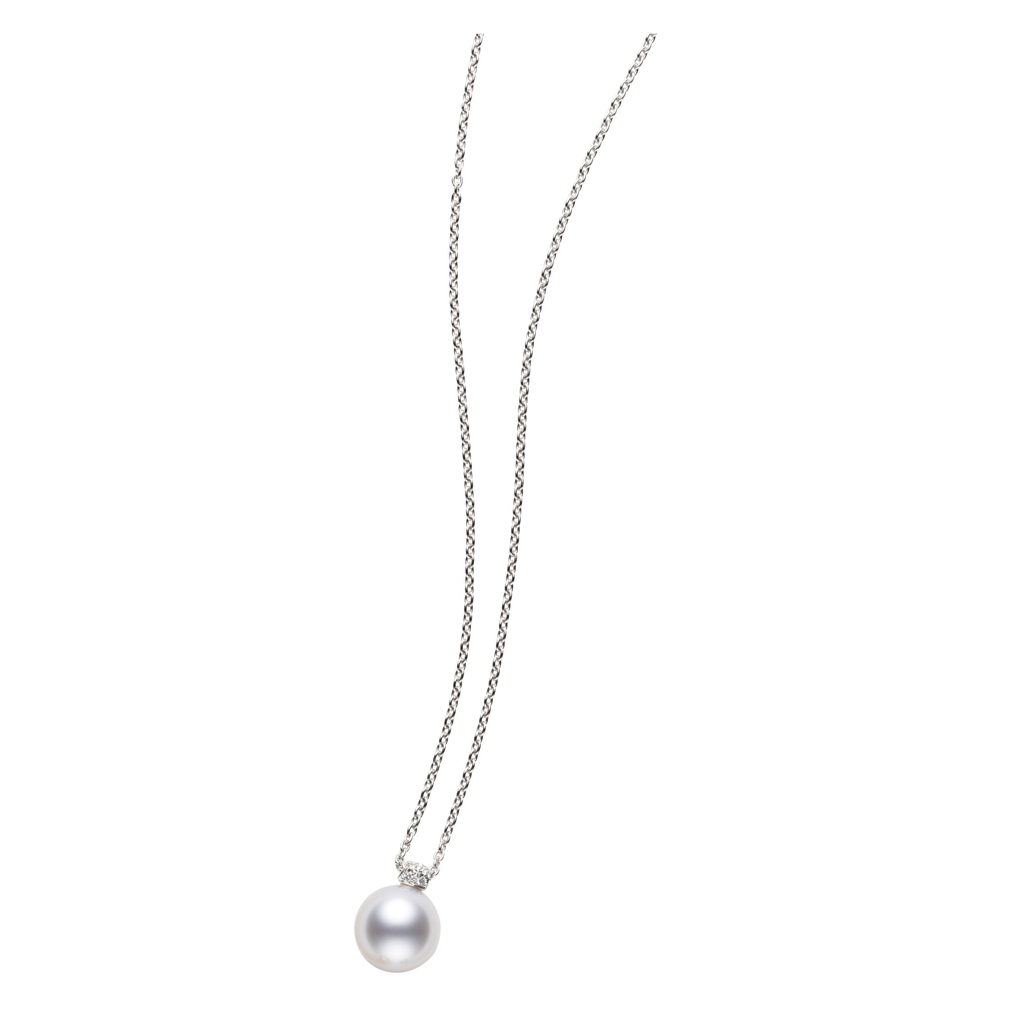 Mikimoto 18ct White Gold Diamond 11mm White South Sea Pearl Necklace - TITLE White Gold