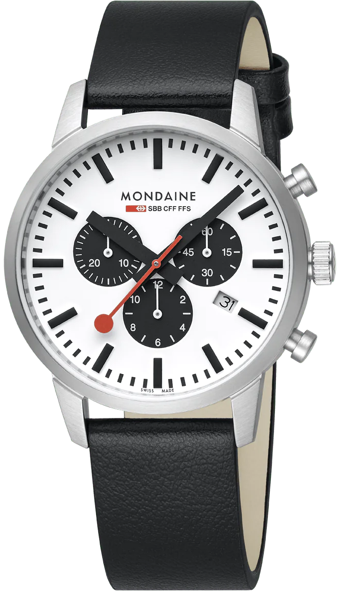 Mondaine Watch Neo 41mm Black Vegan Grape Leather