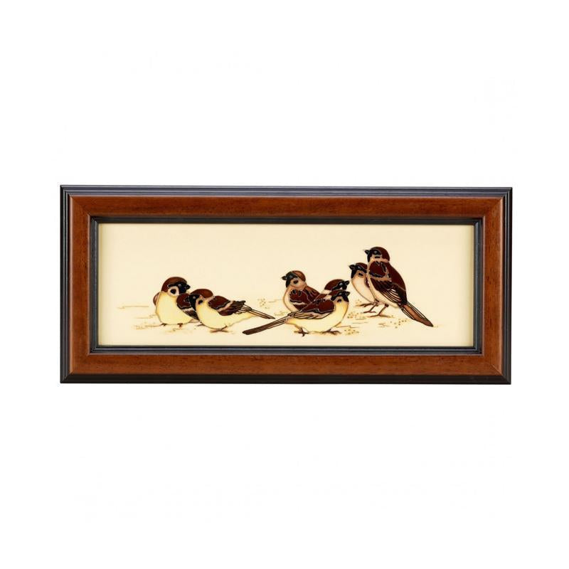Moorcroft Numbered Edition Tree Sparrows Plaque