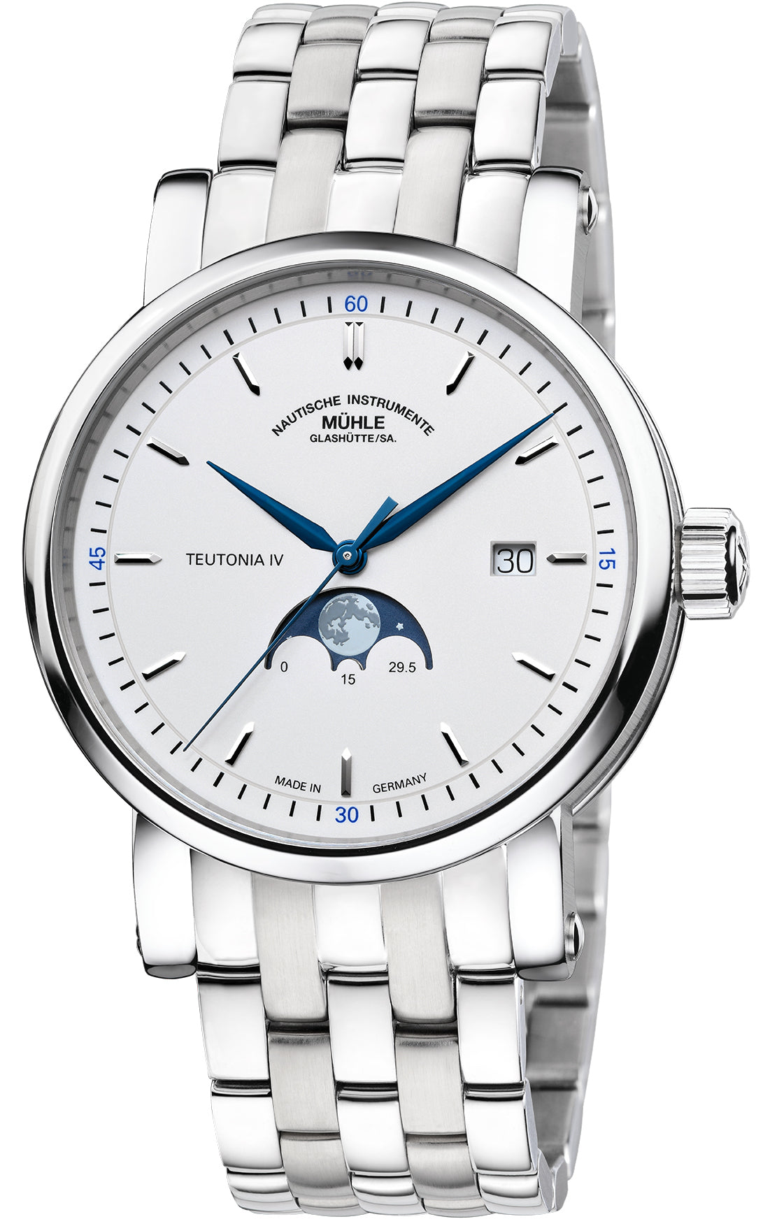 Muhle Glashutte Watch Teutonia IV Moonphase - Silver