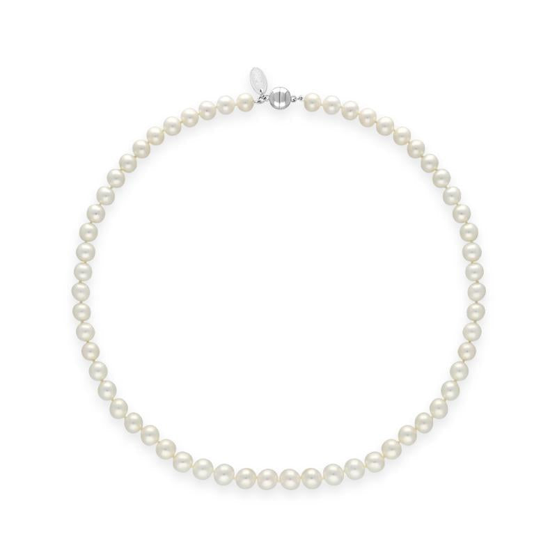 White Pearl 8mm Round Bead Necklace