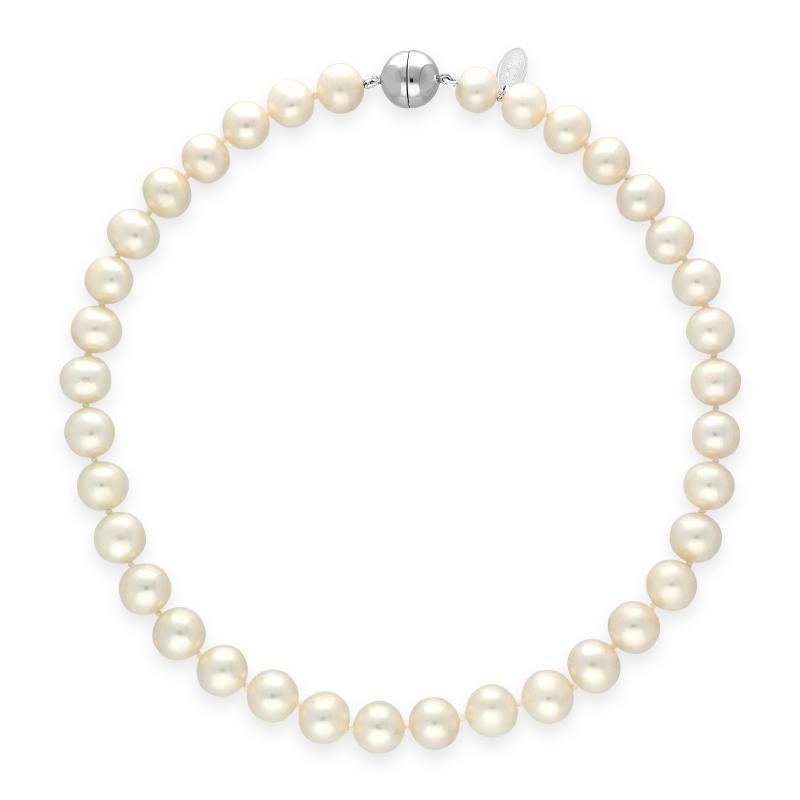 White Pearl 10mm Round Bead Necklace