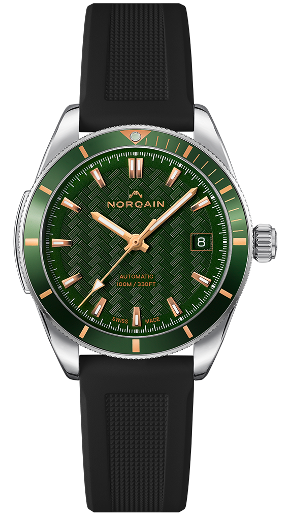 Norqain Watch Adventure 37mm Green & Gold Black Rubber
