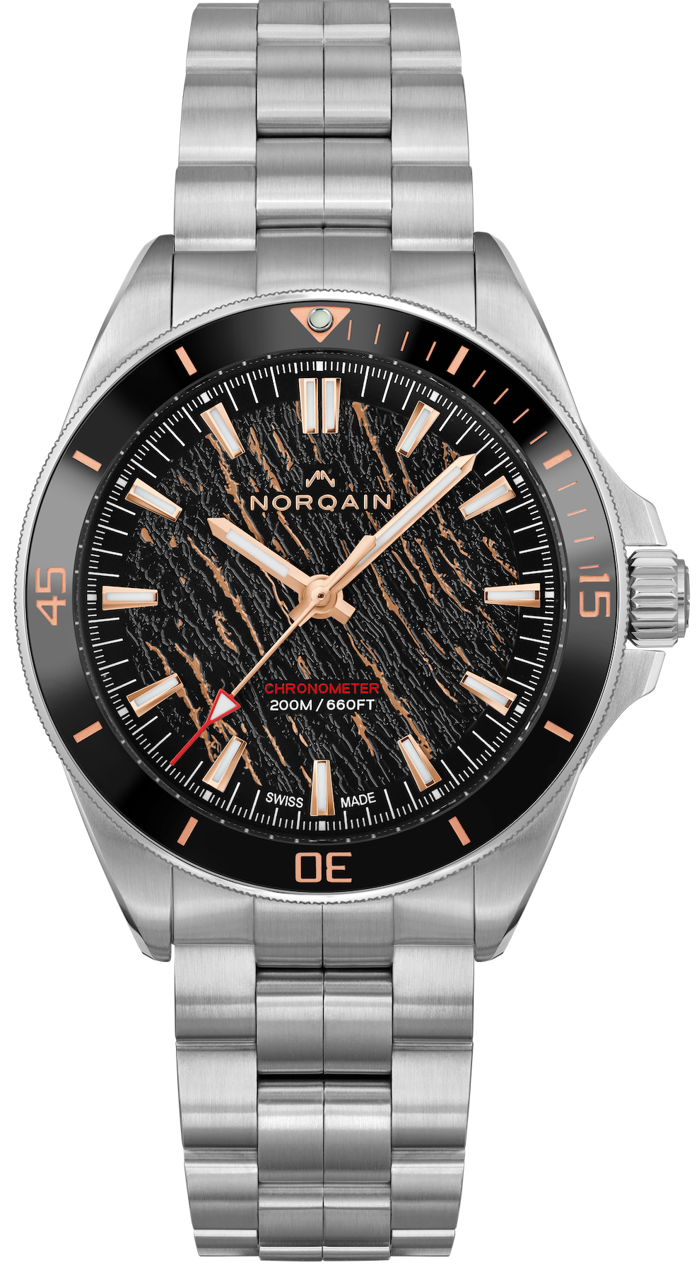 Norqain Watch Neverest Glacier 40mm Black & Gold Bracelet