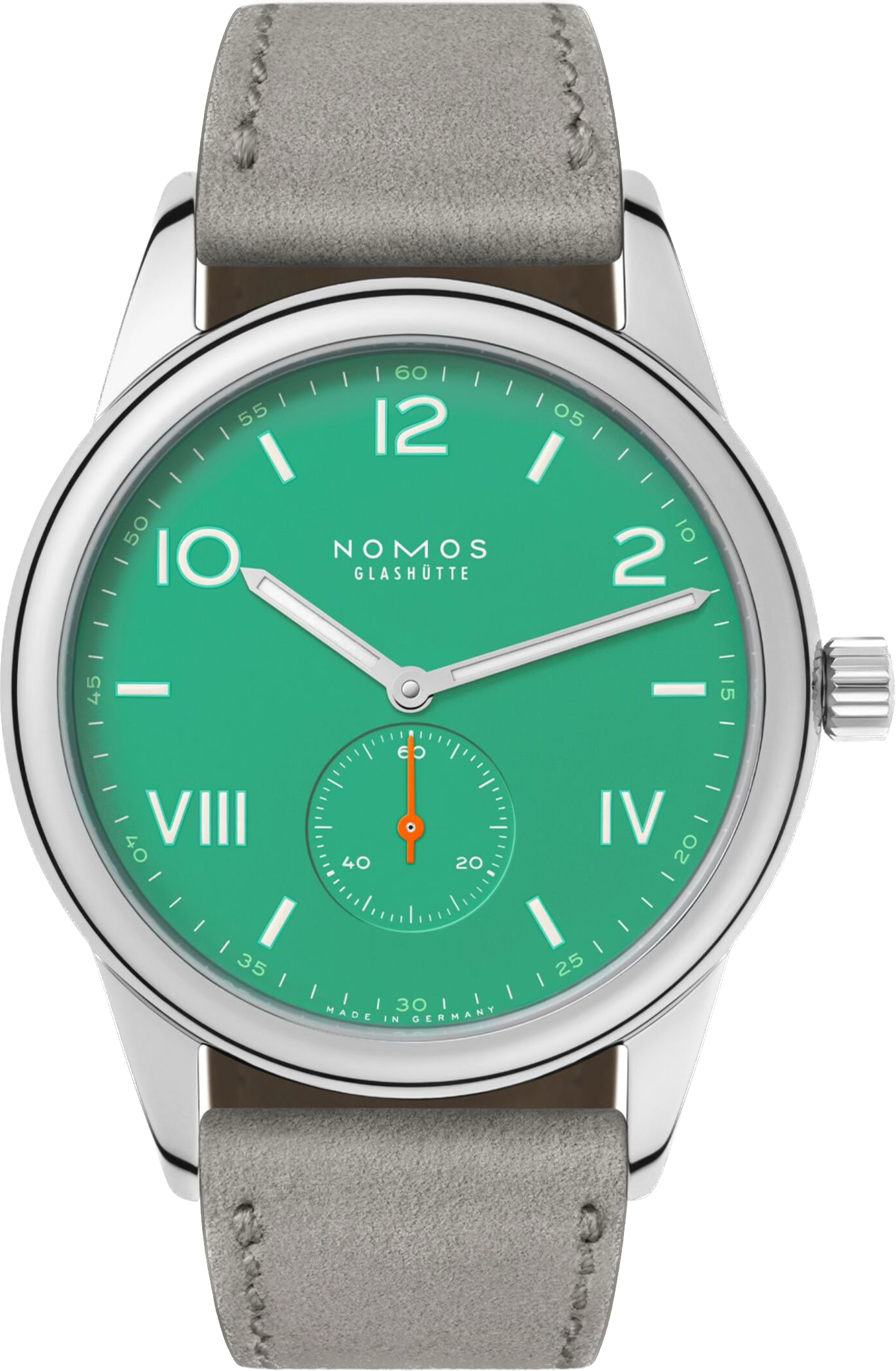 Nomos Glashutte Watch Club Campus 38 Electric Green Sapphire Crystal