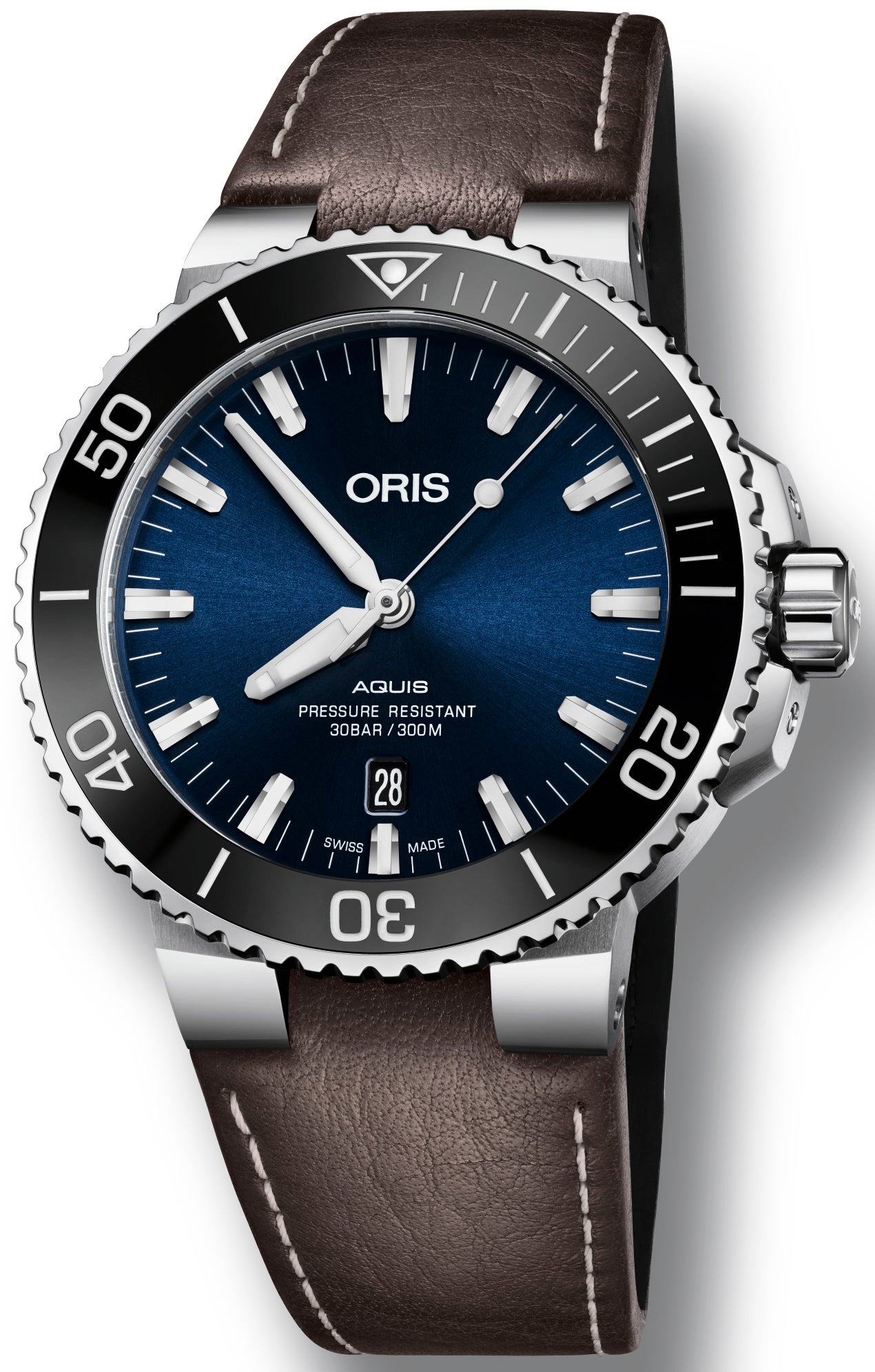 Oris Watch Aquis Date Leather - Blue