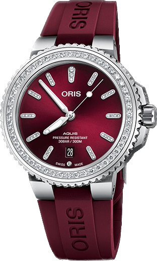 Oris Watch Aquis Date Diamond Red