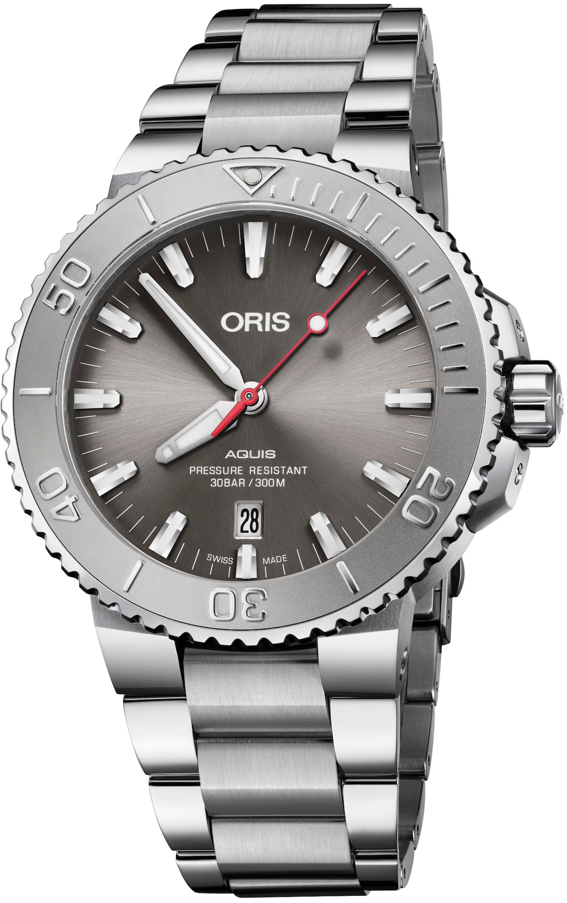 Oris Watch Aquis Date Relief Bracelet - Grey