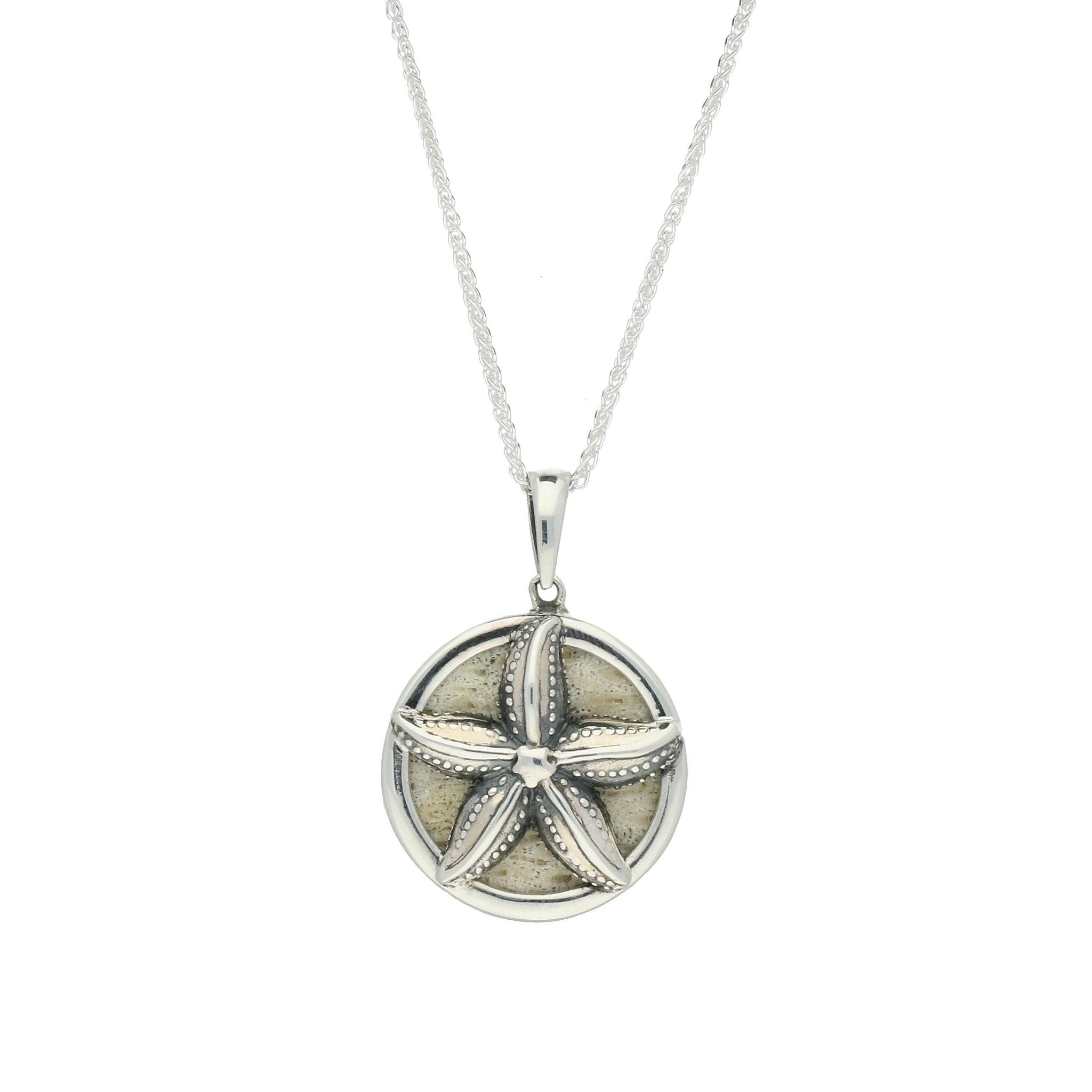 Sterling Silver Coquina Starfish Necklace - Option1 Value Silver