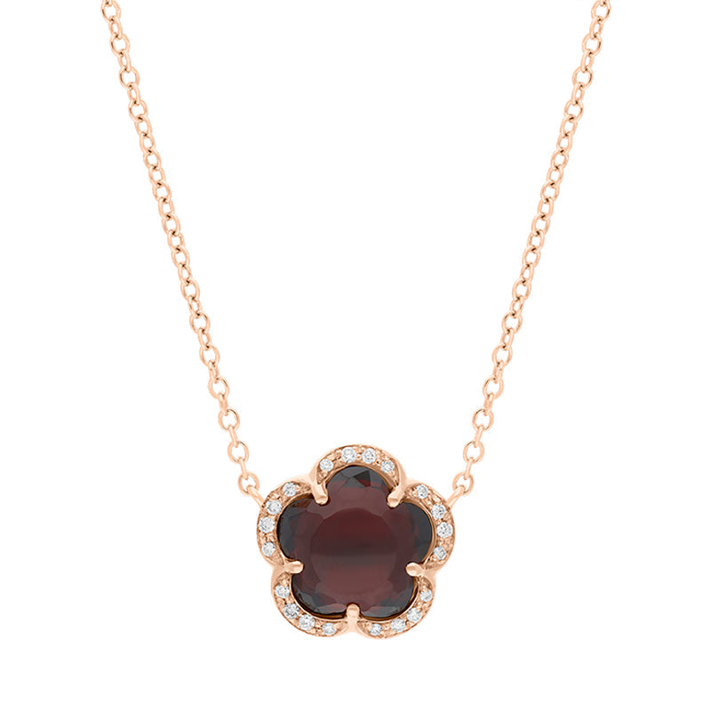 Pasquale Bruni Bon Ton Je T'Aime 18ct Rose Gold Garnet Diamond Necklace - Gold