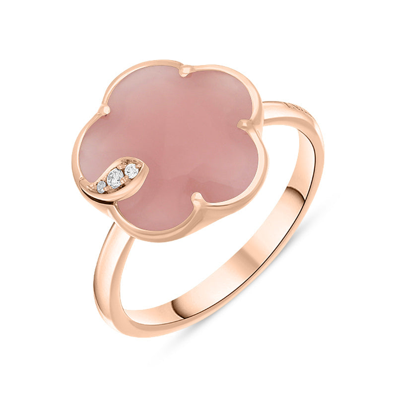 Pasquale Bruni Petit Joli 18ct Rose Gold White and Champagne Diamond Chalcedony Ring - 16 (56)