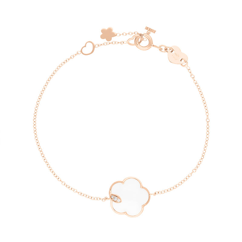 Pasquale Bruni Petit Joli 18ct Rose Gold White and Champagne Diamond Agate Bracelet - Gold