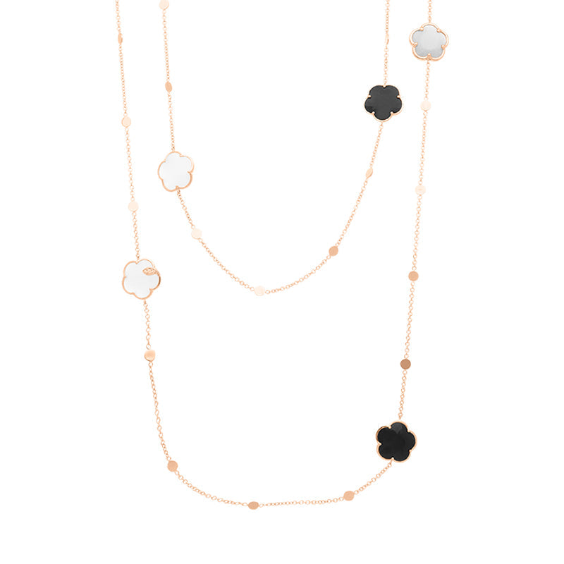 Pasquale Bruni Petit Joli 18ct Rose Gold Moonstone Onyx Diamond Bouquet Lunaire Sautoir Necklace - Gold